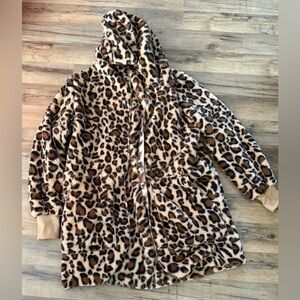 Zilcremo Women Hooded Cardigan Fuzzy Jacket